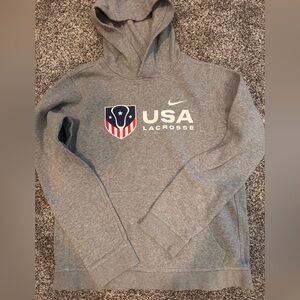 Nike YOUTH  XL Gray USA Lacrosse Hoodie